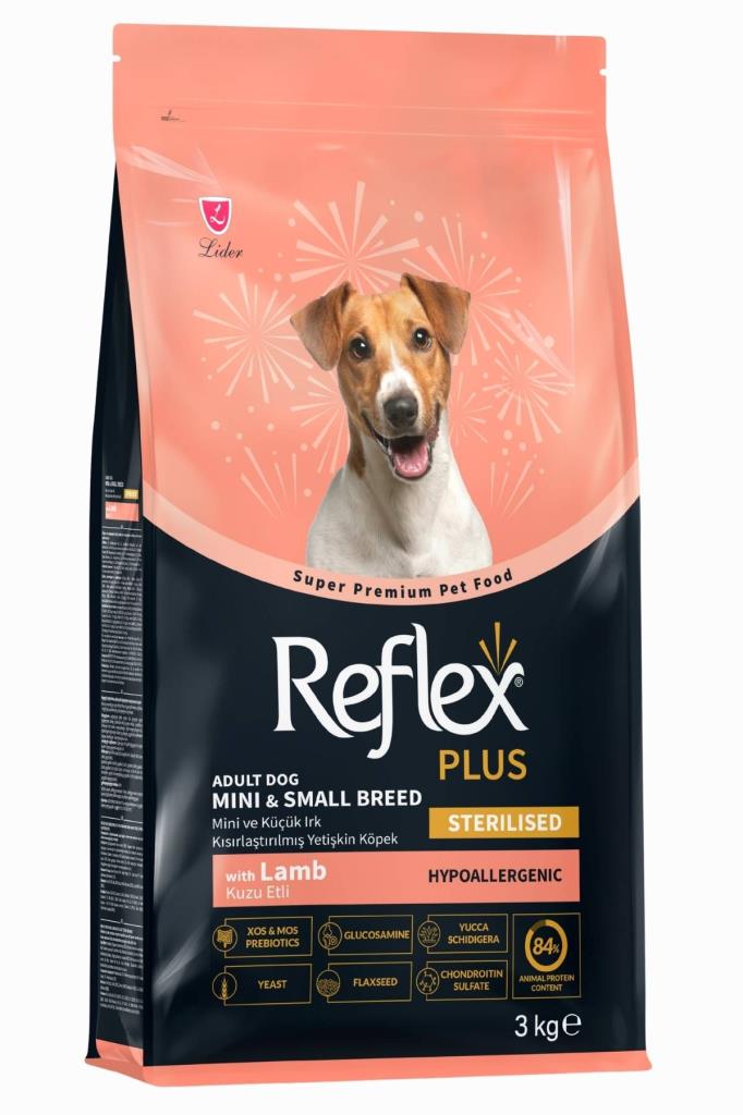 Reflex Plus Kuzu Etli Mini ve Küçük Irk Kısırlaştırılmış Köpek Maması 3 Kg