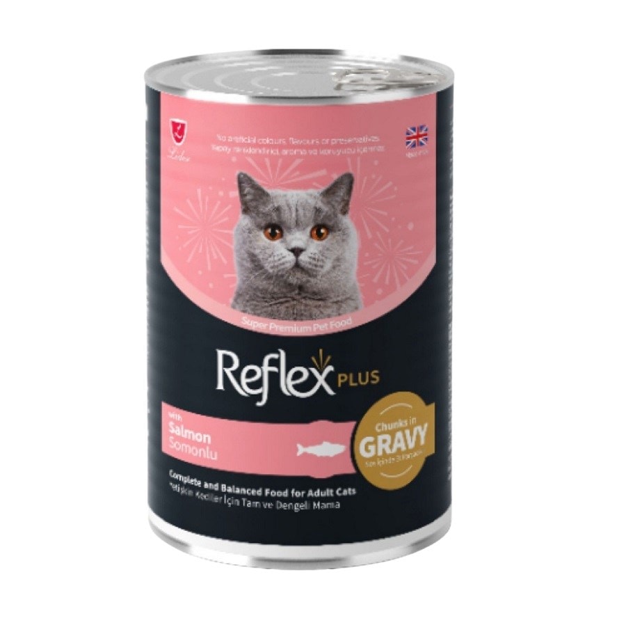 Reflex Plus Parça Etli Somonlu Kedi Konservesi 400 Gr