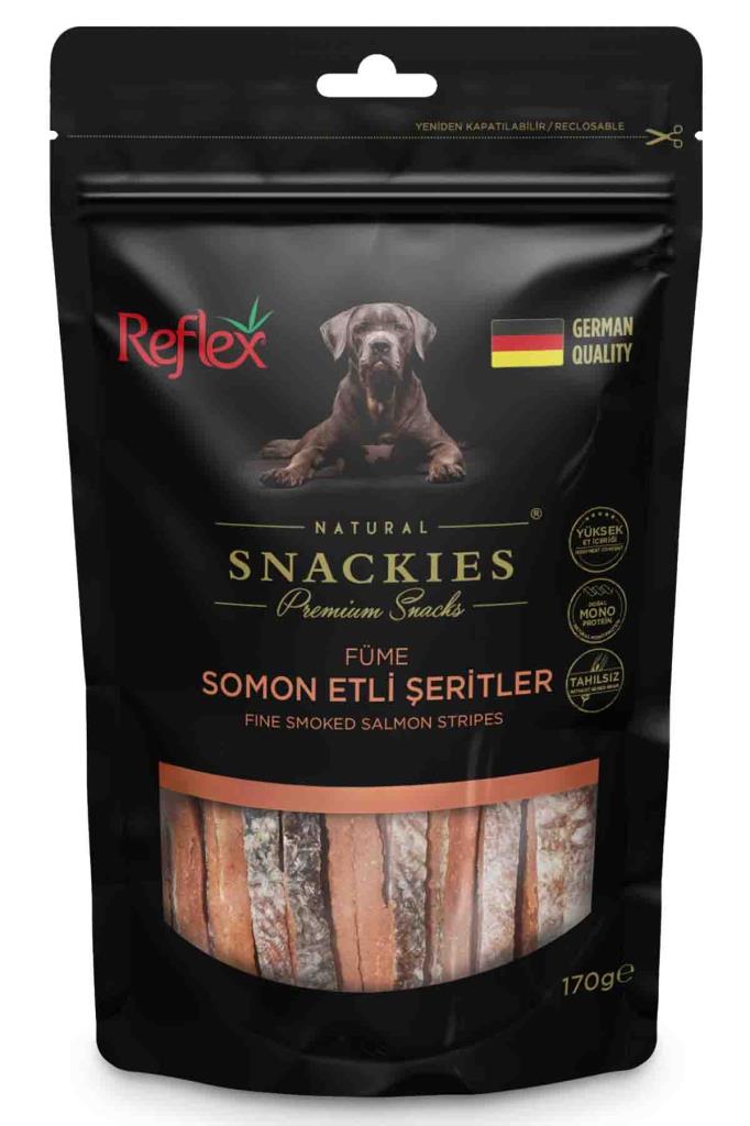 Reflex Snackies Füme Somon Etli Şeritler Köpek Ödül Maması 170 Gr 