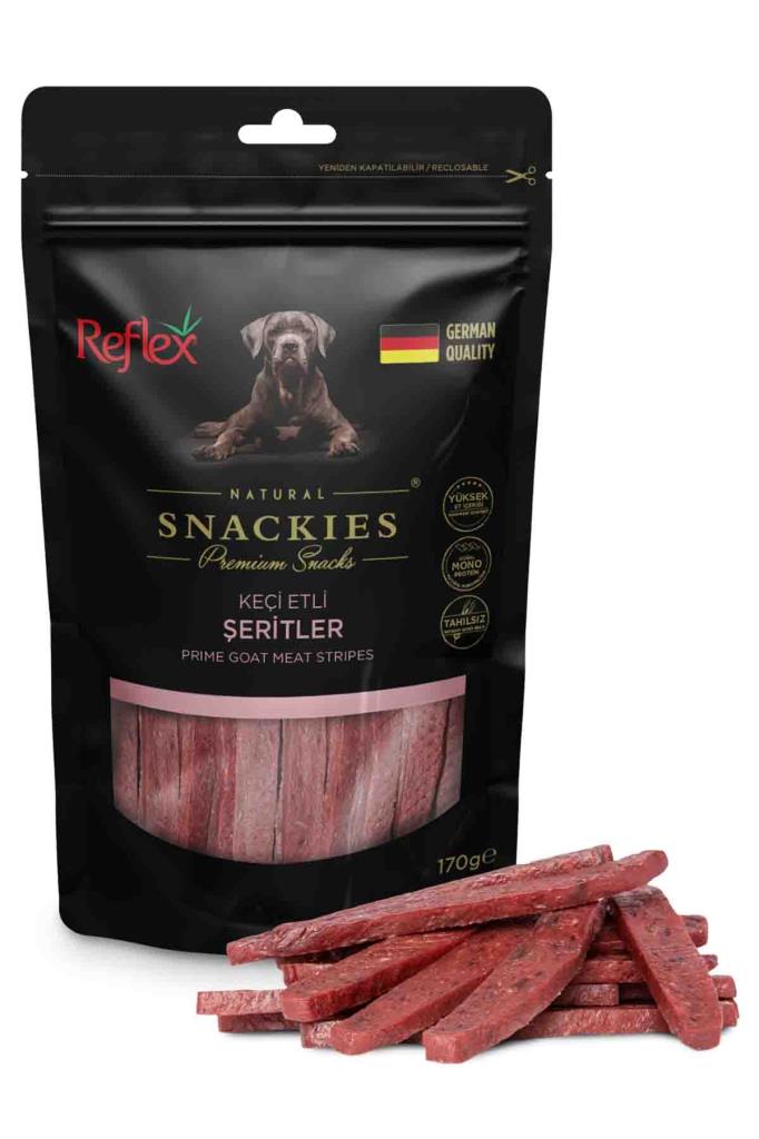 Reflex Snackies Keçi Etli Şeritler Köpek Ödül Maması 170 Gr 