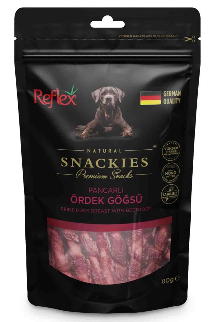 Reflex Snackies Pancarlı Ördek Göğsü Köpek Ödül Maması 80 Gr 