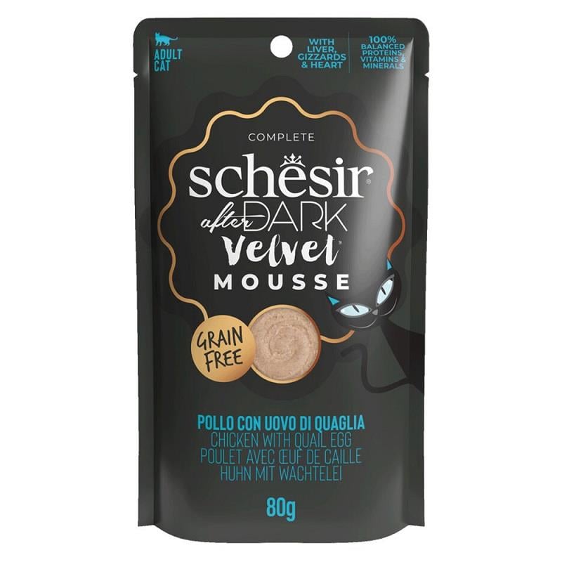 Schesir After Dark Tavuklu ve Bıldırcın Yumurtalı Kedi Pouch Maması 80 Gr