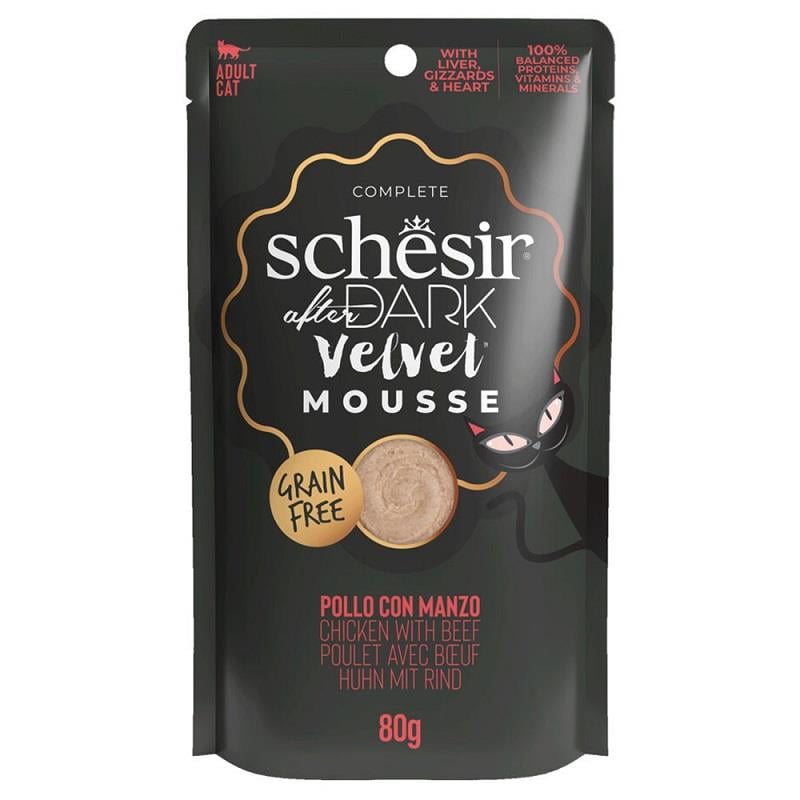 Schesir After Dark Tavuklu ve Sığır Etli Kedi Pouch Maması 80 Gr