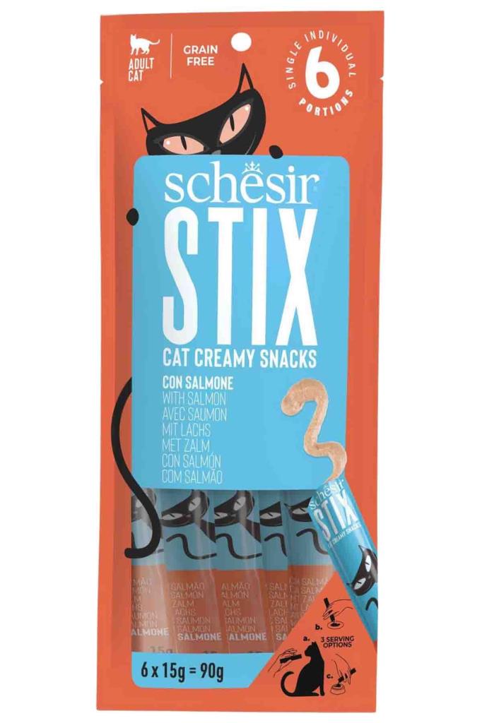 Schesir Cat Stix Somon Balıklı Krema Kedi Ödülü 6x15 Gr