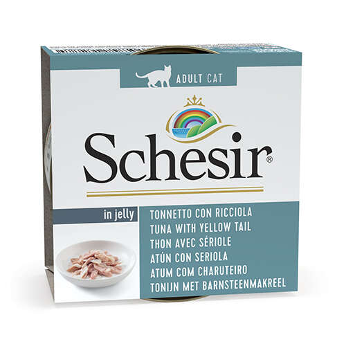 Schesir Jelly Ton Balıklı ve Sarı Kuyruk Balığı Kedi Konservesi 85 Gr