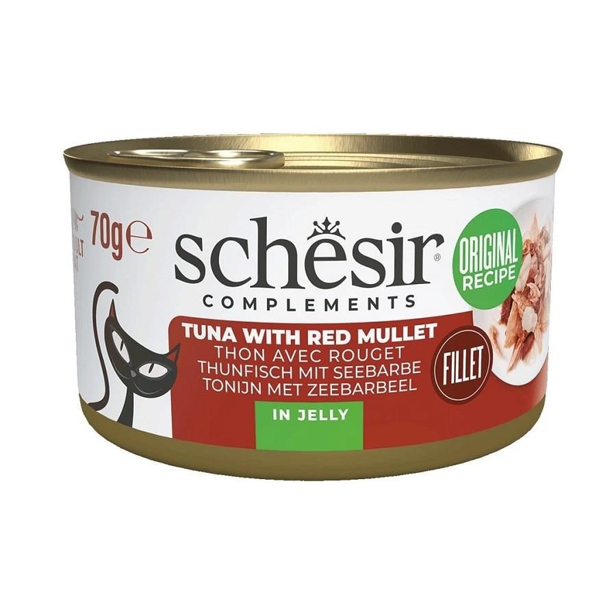 Schesir Ton ve Barbun Balıklı Jöle İçinde Kedi Konservesi 70 Gr