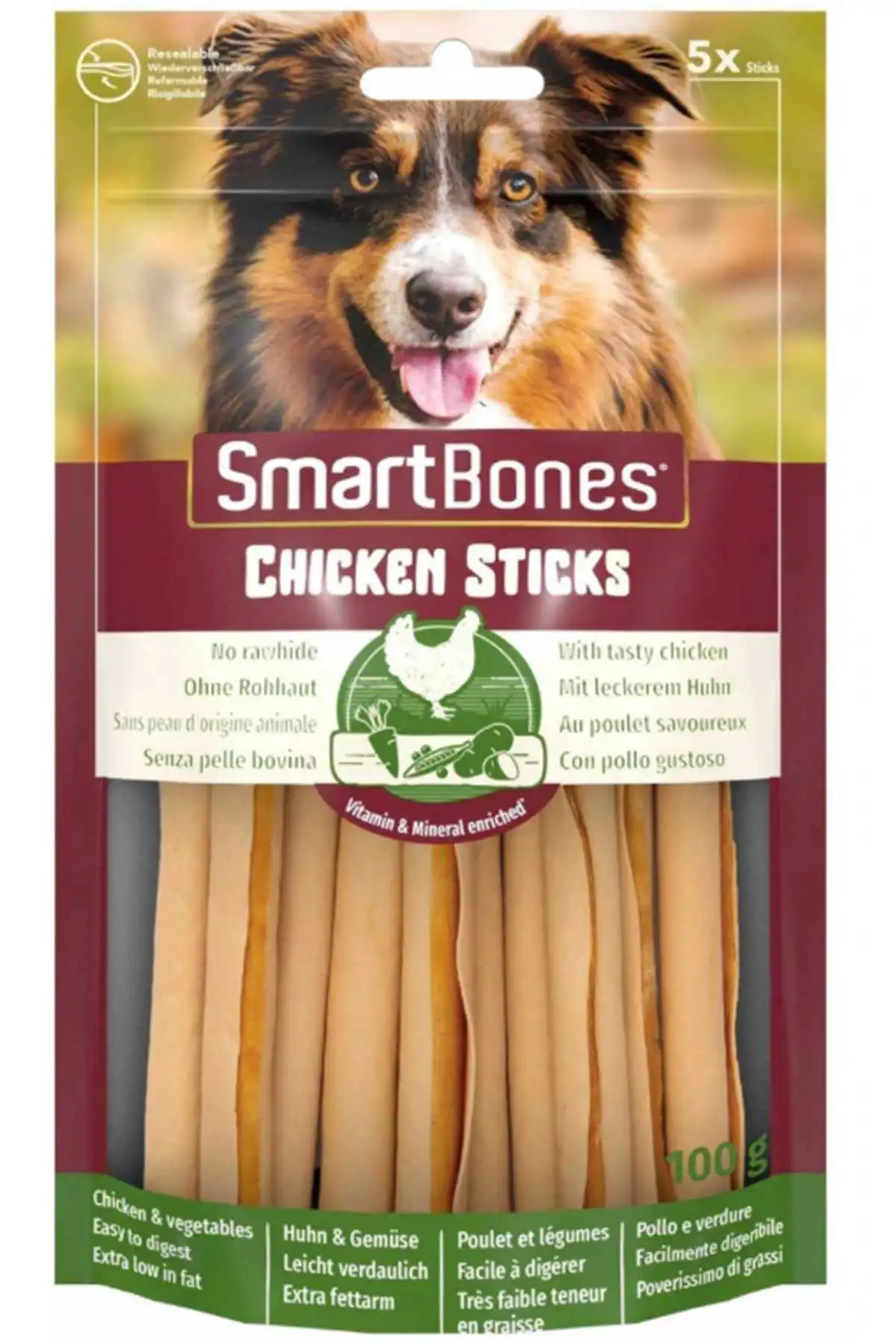 SmartBones Tavuklu Stick Köpek Ödül Çubuğu (5li) 100 Gr