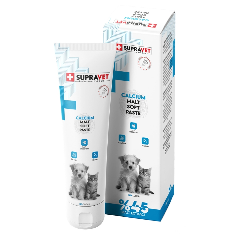 Supravet Calcium Kedi ve Köpekler İçin Kalsiyum Malt Paste 100 Gr