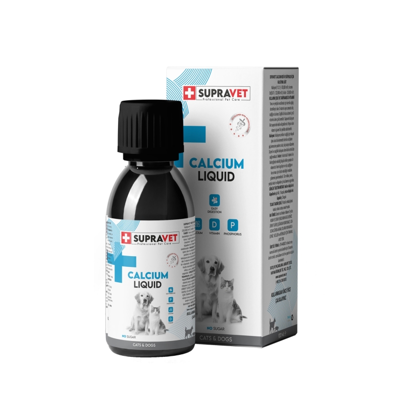 Supravet Calcium Kedi ve Köpekler İçin Sıvı Kalsiyum Damla 100 ml
