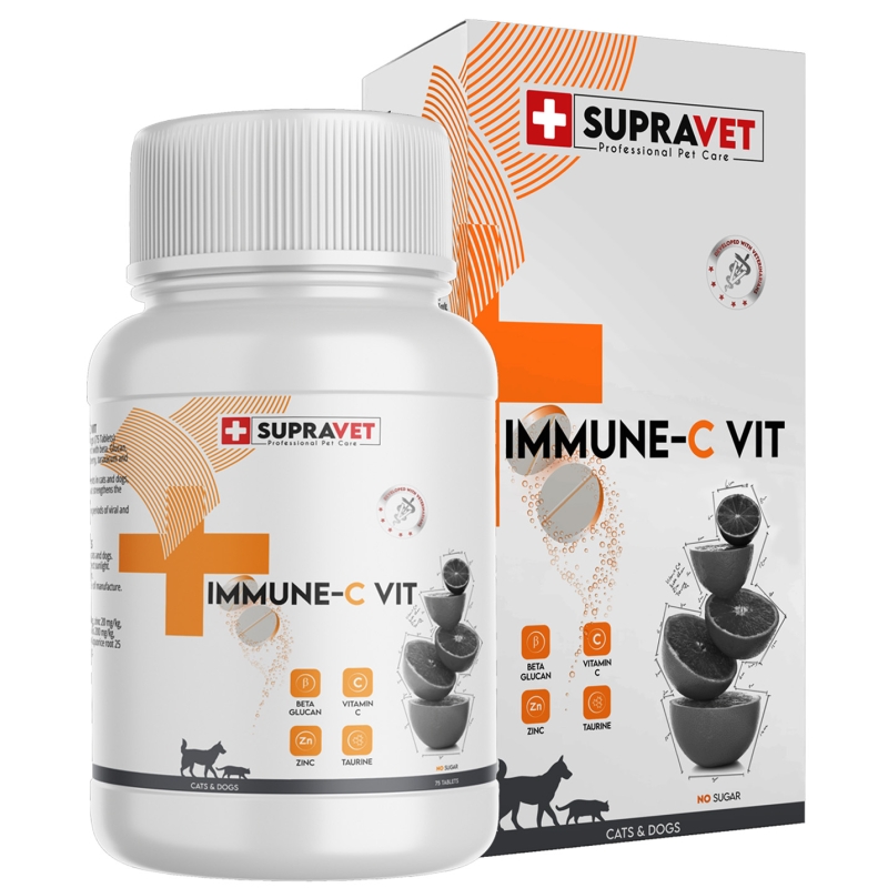 Supravet Immune C+ZİNC Kedi ve Köpek için Bağışıklık Sistemi Güçlendirici Tablet 75 Adet