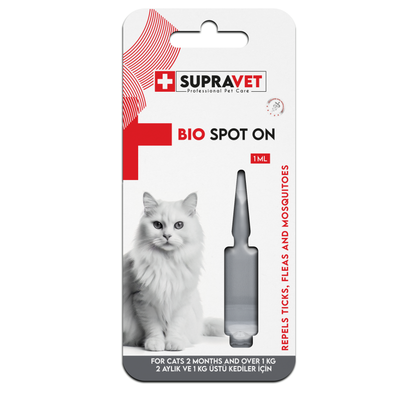 Supravet Kedi Deri Ve Tüy Bakım Yağı; Bit Pire Kene Dış Parazit Uzaklaştırıcı 1 ml