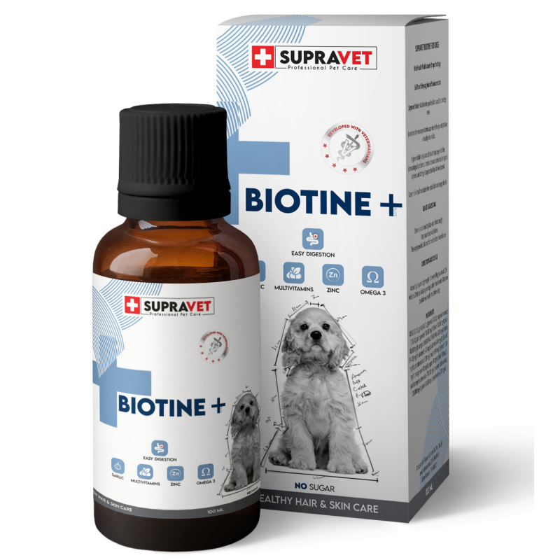 Supravet Plus +b For Dogs Biotine Damla  Köpekler Için Tüy Sağlığı Damlası + Zinc + Multi Vitamin 100 ml