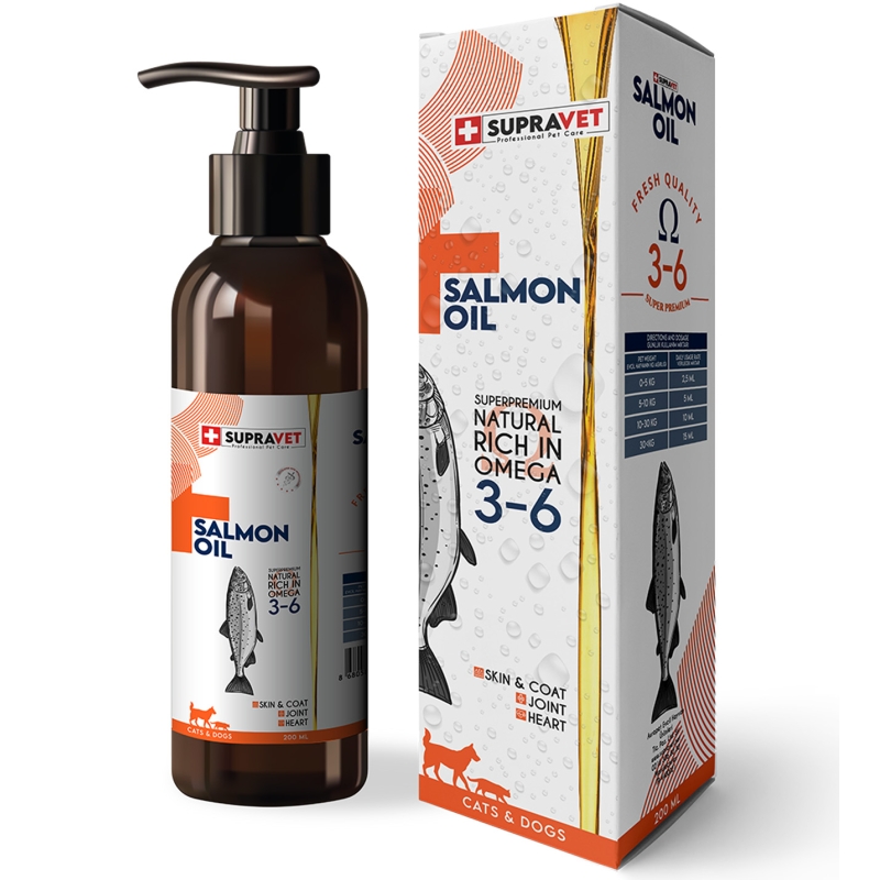 Supravet Salmon Oil Cats And Dogs 200 ML Doğal Kedi Köpek Norveç Somon Yağı 200 ml 