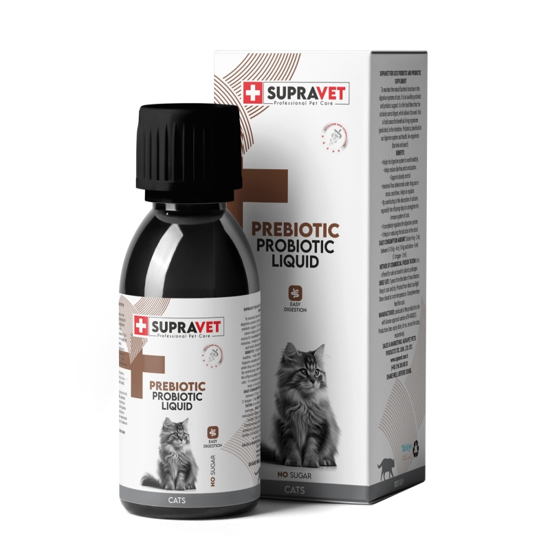 Supravet Sıvı Probiyotik Kedi Bağışıklık Güçlendirici Probiyotik + Prebiyotik Takviyesi 100 Ml