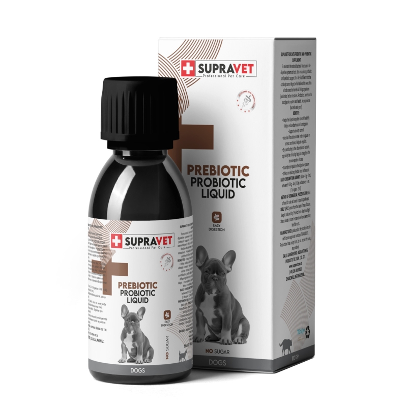 Supravet Sıvı Probiyotik Köpek Bağışıklık Güçlendirici Probiyotik + Prebiyotik Takviyesi 100 Ml