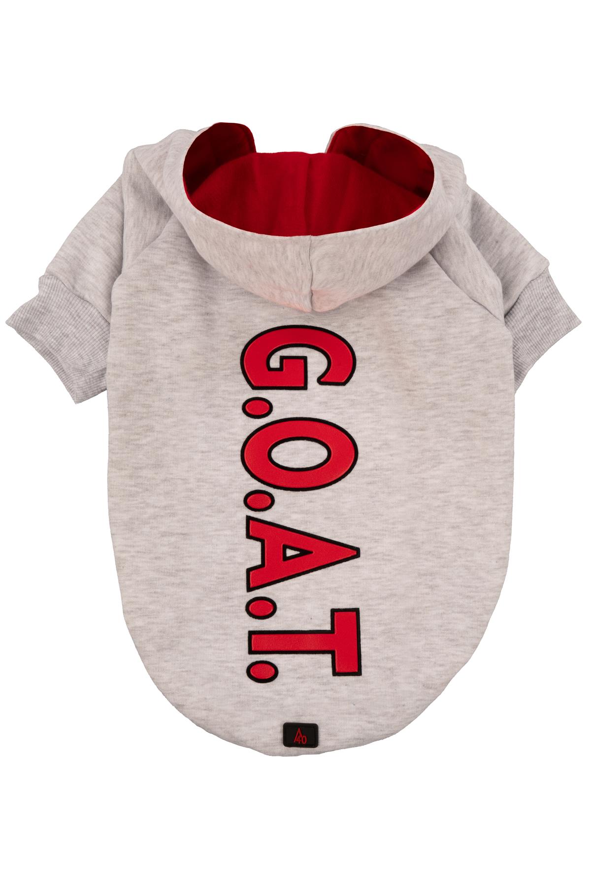 A40 G.o.a.t Gri Kapüşonlu Köpek Sweatshirt XLarge