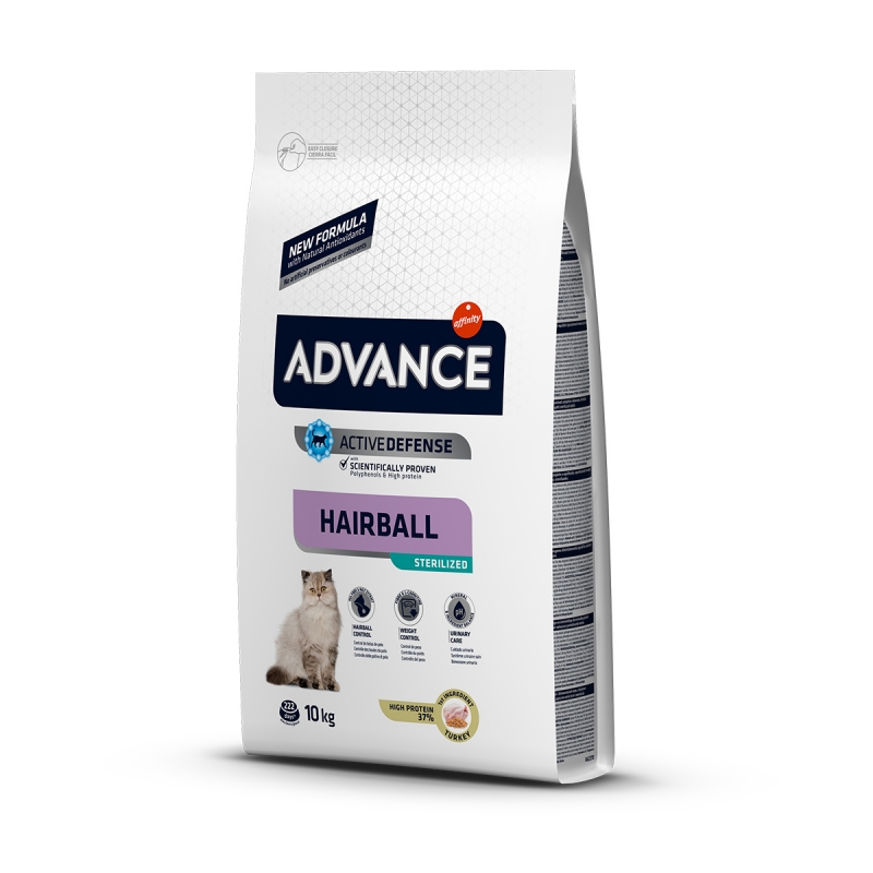 Advance Cat Sterilized Hairball Hindili Kısır Kedi Maması 10 Kg