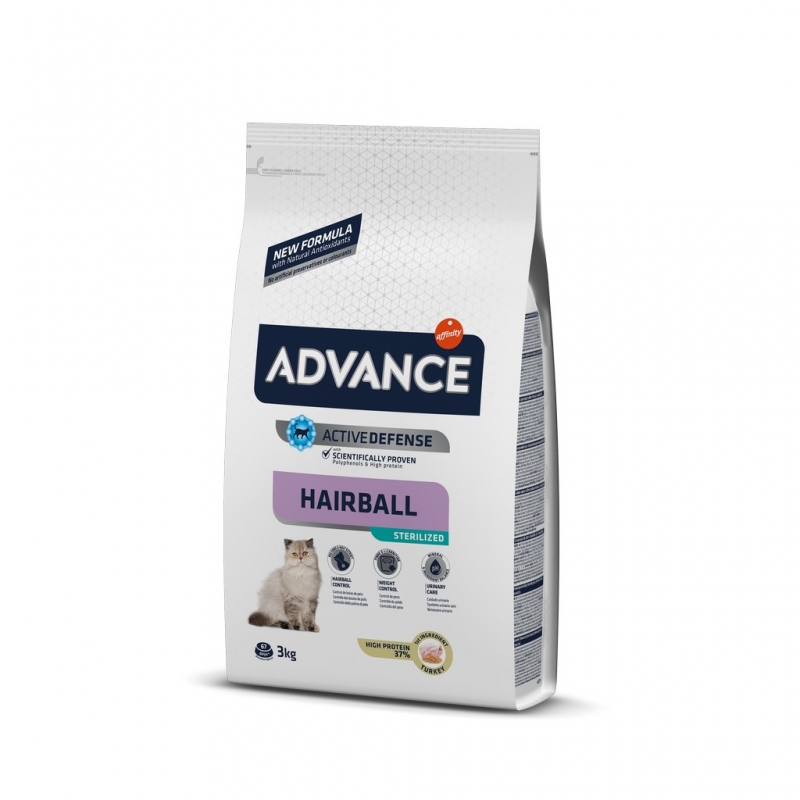 Advance Cat Sterilized Hairball Hindili Kısır Kedi Maması 3 Kg