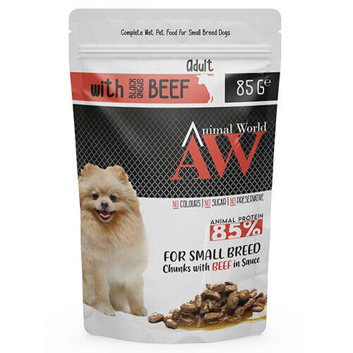 Animal World With Beef Biftek Etli Küçük Irk Köpek Yaş Maması 85 Gr