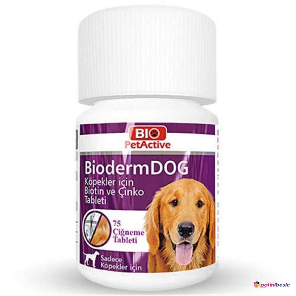 Bio Pet Active Biodermdog Köpekler için Biotin ve Çinko Tableti 75 Adet
