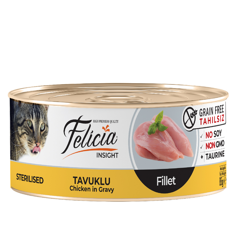 Felicia Tahılsız Tavuklu Fileto Kısırlaştırılmış Kedi Konservesi 85 Gr