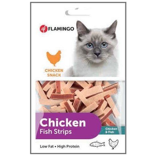 Flamingo Chicken Fish Strips Tavuklu Balıklı Sandviç Kedi Ödülü 85 Gr