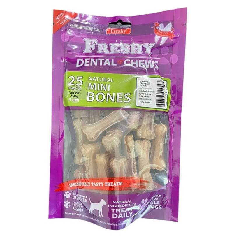 Freshy Dental Chews Naturel Kemik Köpek Ödülü 25 Adet 5 Cm