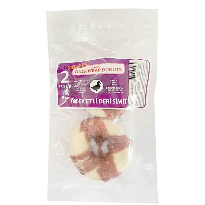 Freshy Duck Wrap Donuts Ördek Etli Deri Simit 100 gr 2 Adet 9 Cm