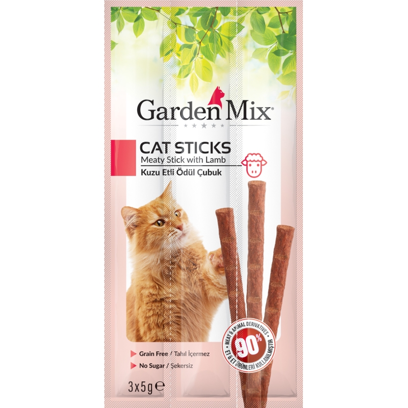 Gardenmix Kuzu Etli Kedi Stick Ödülü 3X5 Gr