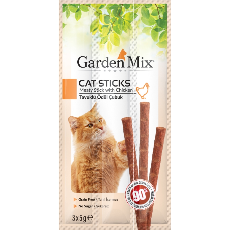 Gardenmix Tavuklu Kedi Stick Ödülü 3X5 Gr