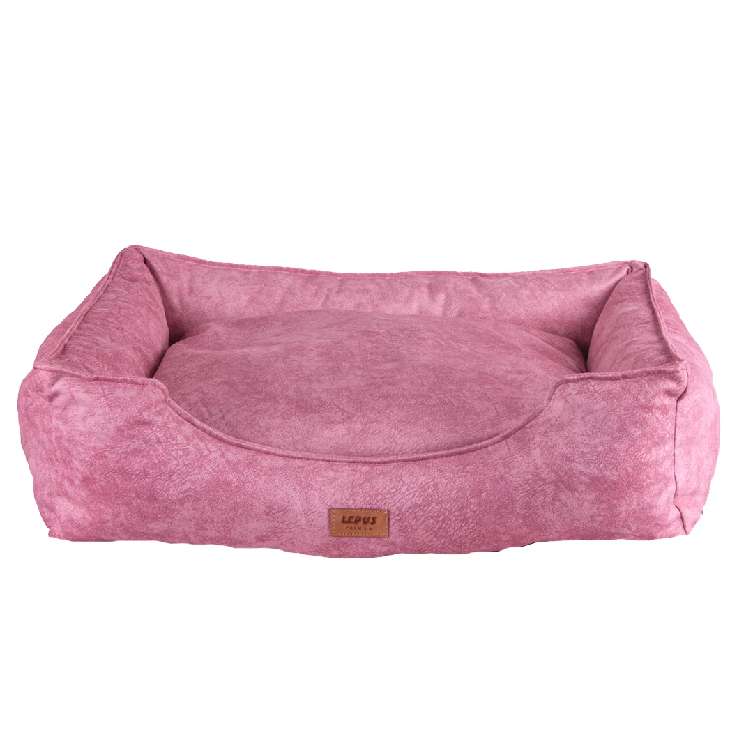 Lepus Soft Fermuarlı Köpek Yatağı Pembe Medium