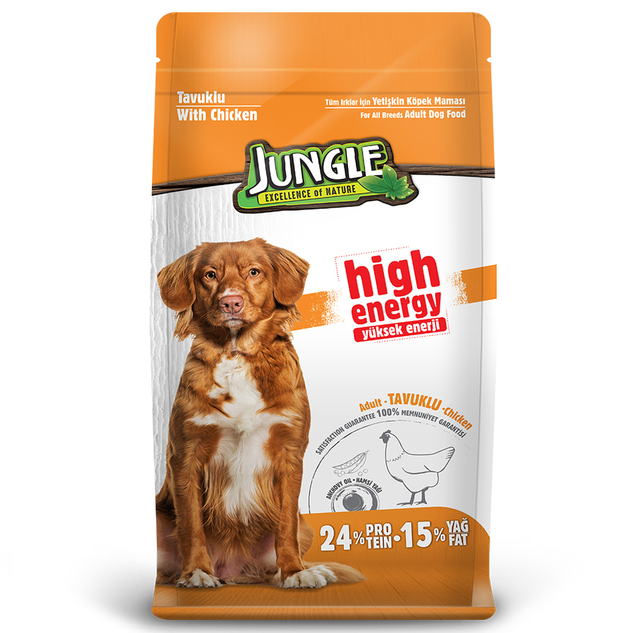 Jungle High Energy Tavuklu Yetişkin Köpek Maması 15 Kg
