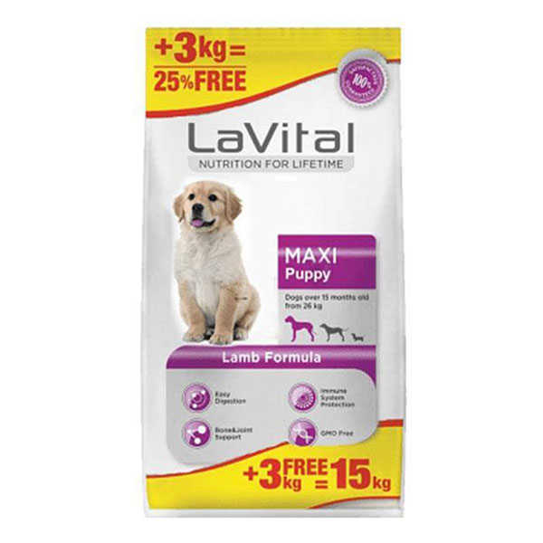 Lavital Maxi Puppy Büyük Irk Yavru Köpek Maması Kuzu Etli 12+3 Kg