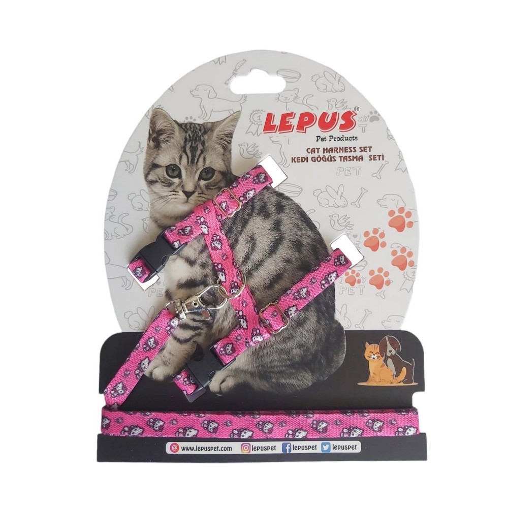 Lepus Kedi Göğüs Tasması Karışık Renkli