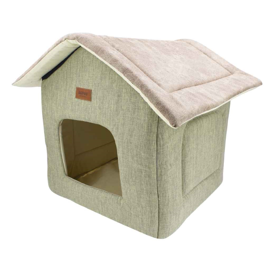 Lepus Shack House Kedi Köpek Yuvalı Yatak Yeşil 35x35x40 Cm