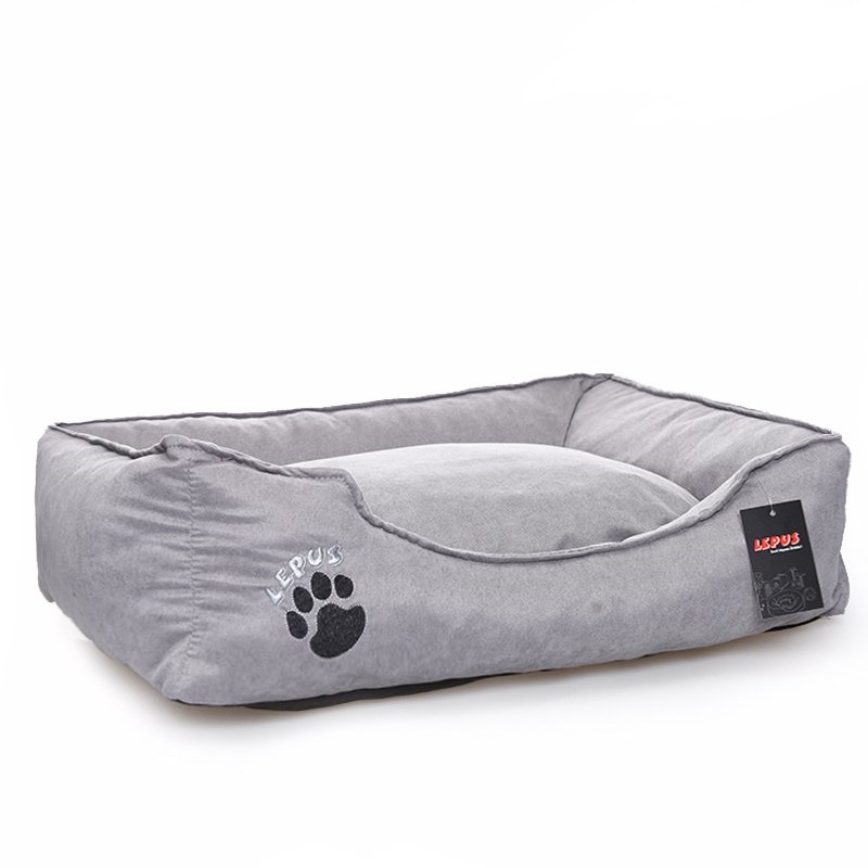 Lepus Soft Fermuarlı Köpek Yatağı Gri XLarge