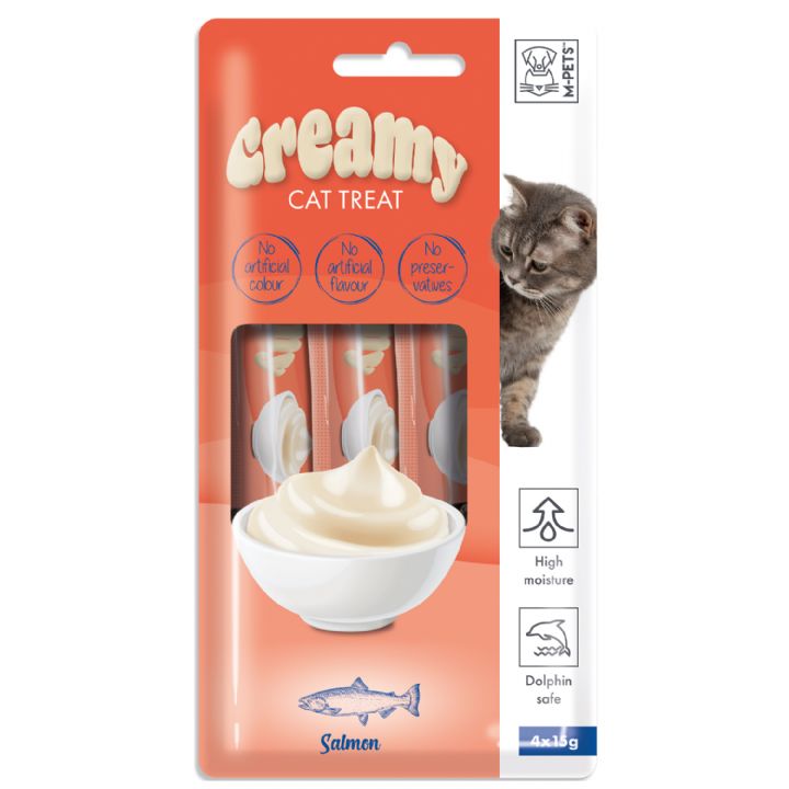 M-Pets Creamy Somon Balıklı Kedi Ödülü 4x15 Gr