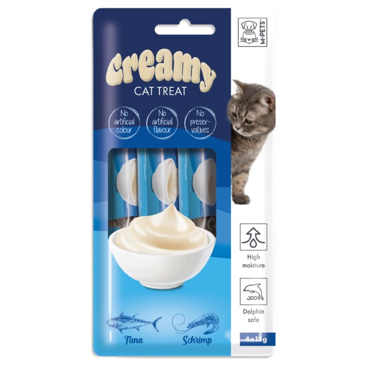 M-Pets Creamy Ton Balıklı Karidesli Kedi Ödülü 4x15 Gr
