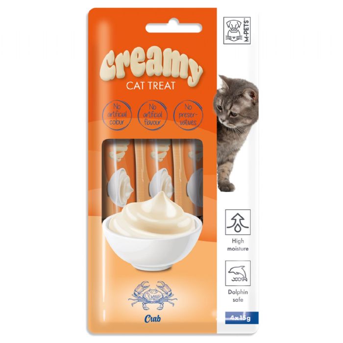 M-Pets Creamy Yengeçli Ek Besin ve Kedi Ödülü 4x15 Gr