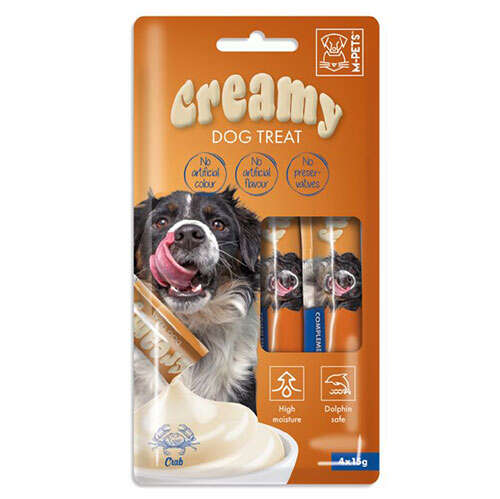 M-Pets Creamy Yengeçli Ek Besin ve Köpek Ödülü 4x15 Gr