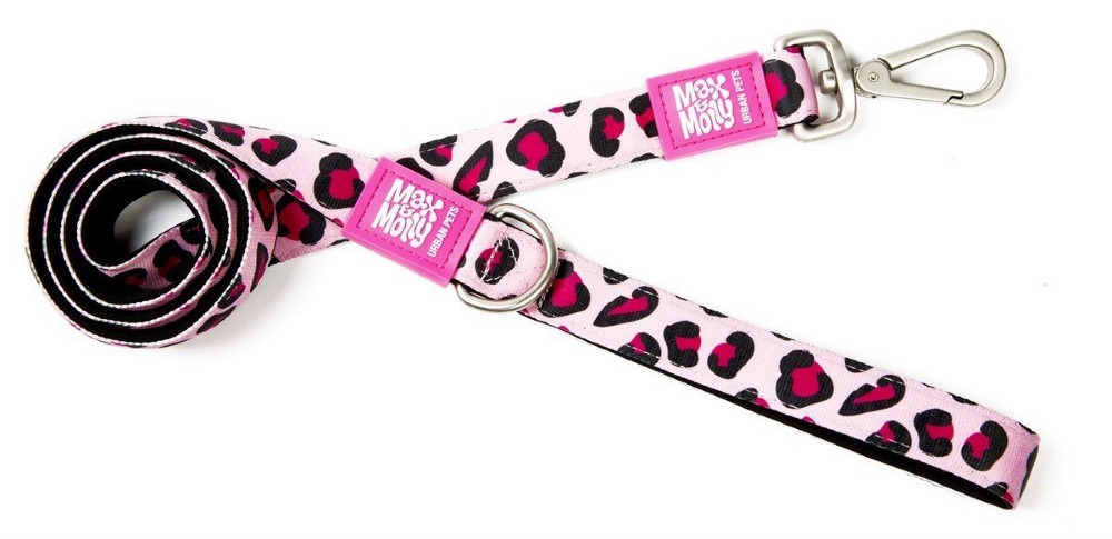 Max Molly Leopard Pink Gezdirme Kayışı Small