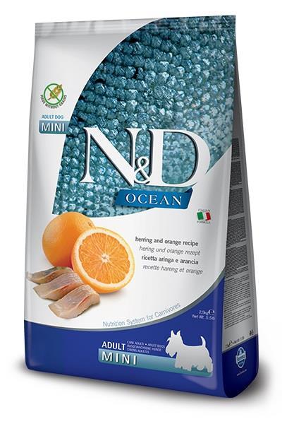 ND Ocean Tahılsız Ringa Balıklı Portakallı Küçük Irk Köpek Maması 7 Kg