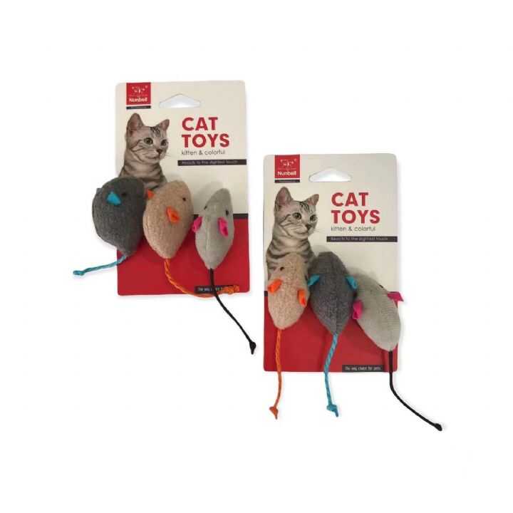 Nunbell 3'lü Kumaş Fare Kedi Oyuncağı
