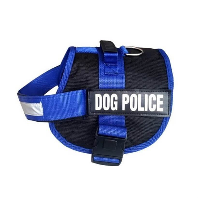 Pet Pretty Mavi Dog Police Göğüs Tasması Small