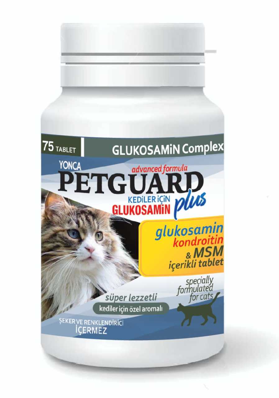 Petguard Plus Kediler İçin Glukosamin Tablet 75 Adet