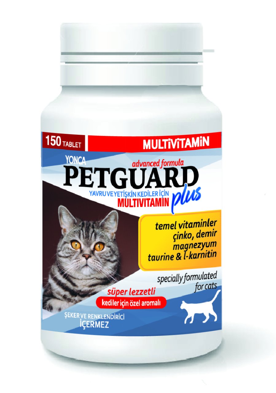 Petguard Plus Yavru ve Yetişkin Kediler için Multivitamin 150 Tablet