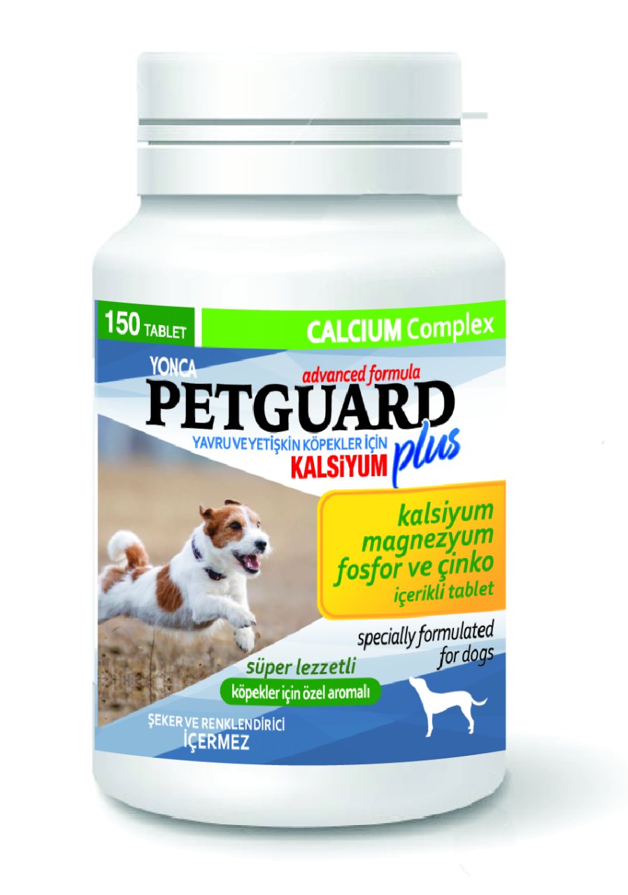 Petguard Plus Yavru ve Yetişkin Köpekler için Kalsiyum 150 Tablet
