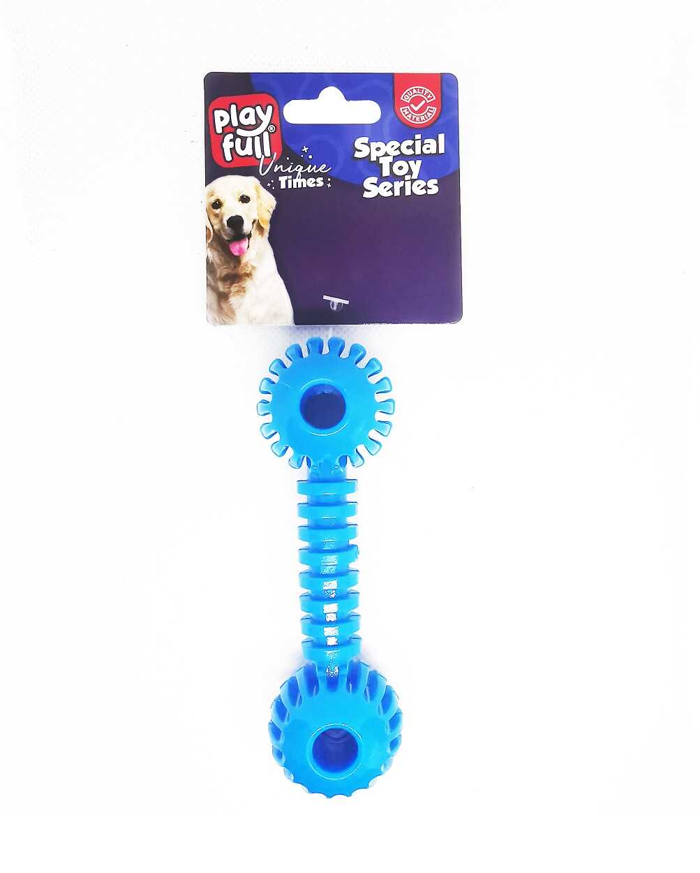 Playfull Dumbell Şeklinde Tırtıklı Köpek Oyuncağı 12x3,5 Cm