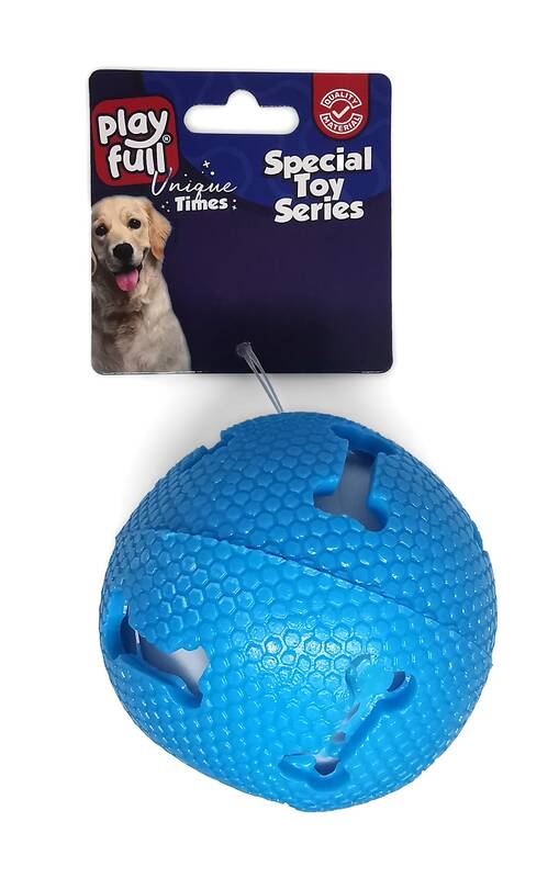 Playfull Işıklı Kemik Desenli Plastik Top Köpek Oyuncağı 7,5 Cm