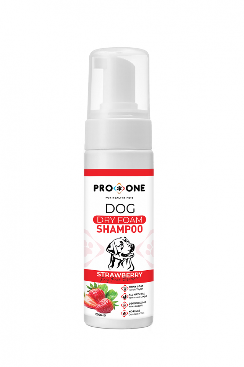 Pro One Köpeklerler İçin Çilek Bitki Özlü Kuru Köpük Şampuanı 200 ml